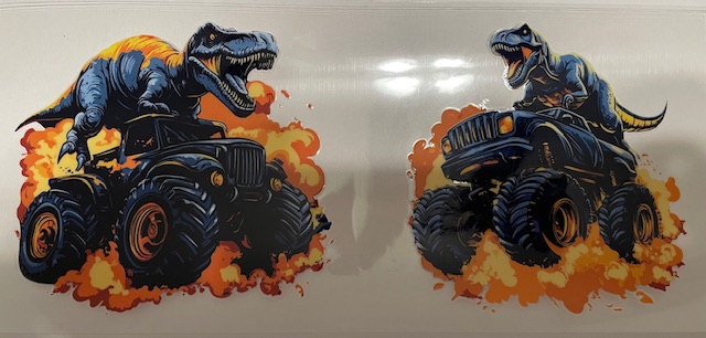 Monster Trucks w/dinosaur