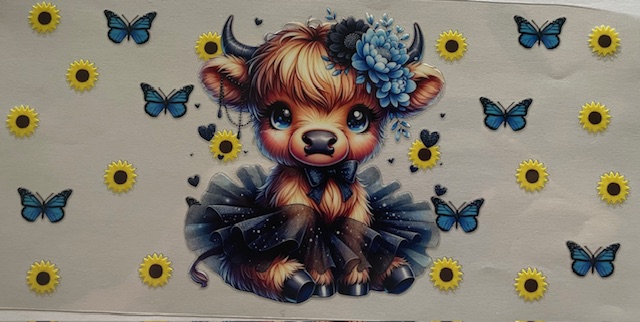 Cow - Blue w/sunflowers