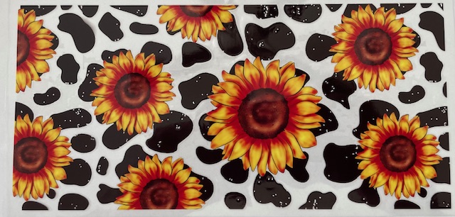 Sunflower with cow print