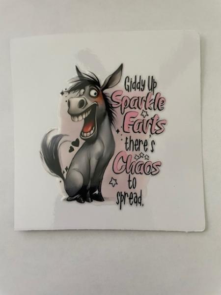 Giddy Up Sparkle Farts - 3 inch decal