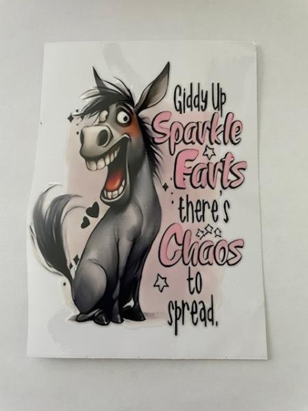 Giddy Up Sparkle Farts - 5 inch decal