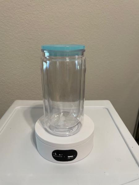 16 oz PLASTIC Snowglobe Tumbler - BLUE