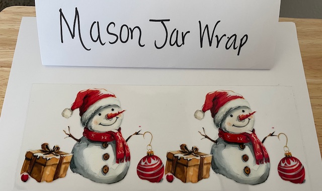 Mason Jar Wrap - Snowman