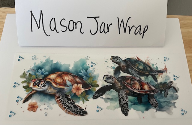 Mason Jar Wrap - Turtles