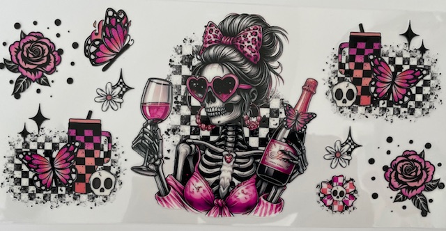 Skeleton with wine