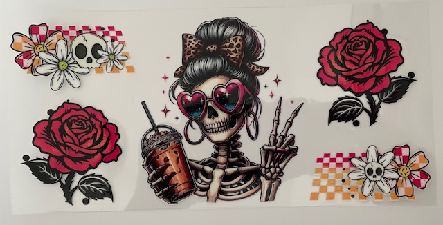 Skeleton with coffee