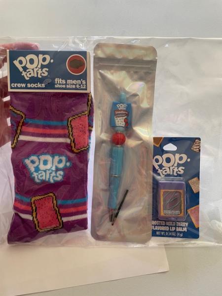 Gift Pack - Pop Tarts Socks, lip balm and beaded pen