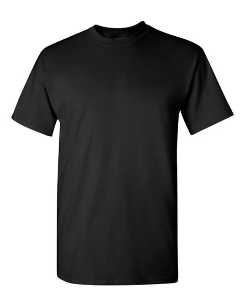 Gildan - BLACK - Adult Short Sleeve T-Shirt - 100% preshrunk cotton - Sizes S-5X