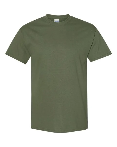 Gildan - MILITARY GREEN - Adult Short Sleeve T-Shirt - 100% preshrunk cotton - Sizes S-5X