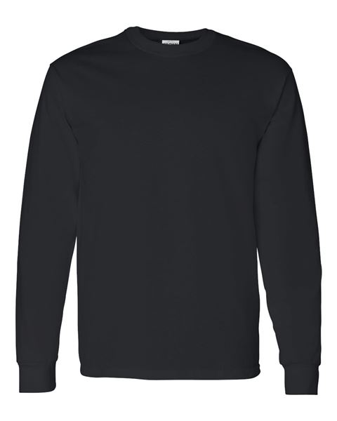 Gildan - BLACK - Adult Long Sleeve T-Shirt - 100% preshrunk cotton - Sizes S-3X