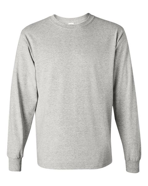 Gildan - ASH - Adult Long Sleeve T-Shirt - 100% preshrunk cotton - Sizes S-3X