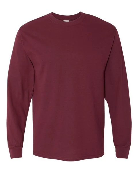Gildan - MAROON - Adult Long Sleeve T-Shirt - 100% preshrunk cotton - Sizes S-3X
