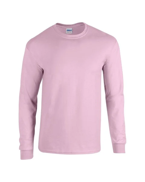 Gildan - LIGHT PINK - Adult Long Sleeve T-Shirt - 100% preshrunk cotton - Sizes S-3X