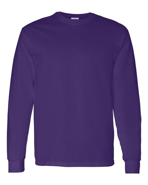 Gildan - PURPLE - Adult Long Sleeve T-Shirt - 100% preshrunk cotton - Sizes S-3X
