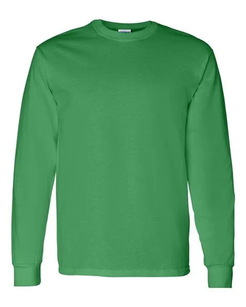 Gildan - IRISH GREEN - Adult Long Sleeve T-Shirt - 100% preshrunk cotton - Sizes S-3X