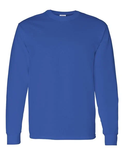Gildan - ROYAL BLUE - Adult Long Sleeve T-Shirt - 100% preshrunk cotton - Sizes S-3X