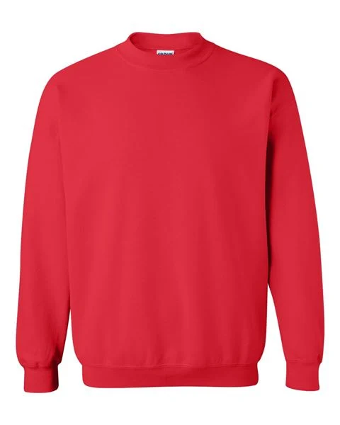 Gildan - RED - Adult Crewneck Sweatshirt - 50/50 pre-shrunk cotton/polyester - Sizes S-5X