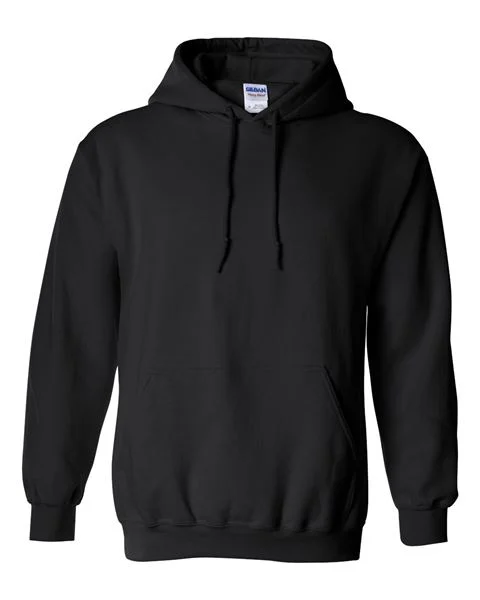 Gildan - BLACK - Adult Hoodie - 50/50 cotton/polyester - Sizes S-5X