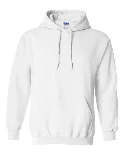 Gildan - WHITE - Adult Hoodie - 50/50 cotton/polyester - Sizes S-5X