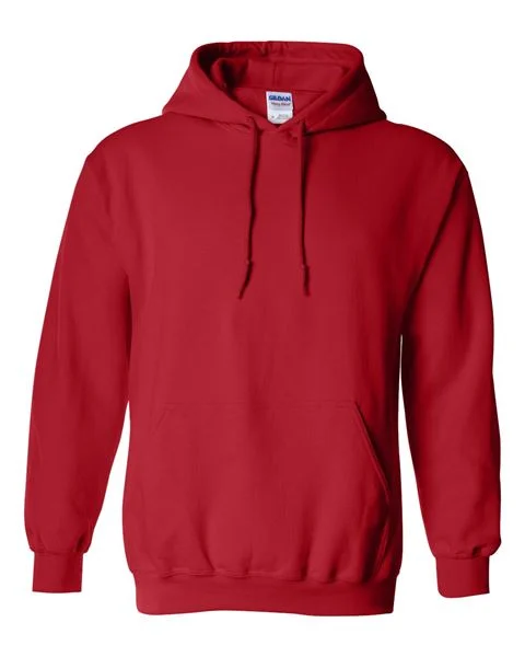 Gildan - RED - Adult Hoodie - 50/50 cotton/polyester - Sizes S-5X