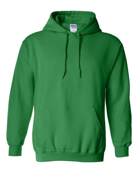 Gildan - IRISH GREEN - Adult Hoodie - 50/50 cotton/polyester - Sizes S-3X