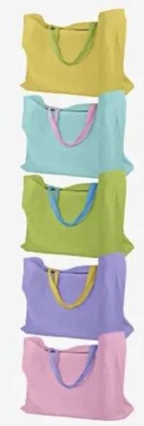 Oversized Canvas Shoulder Bag - 27.95x8.27x14 - PURPLE w/yellow straps
