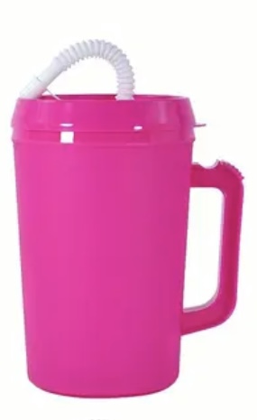 34oz Plastic Travel Cup - BPA Free - Dark Pink