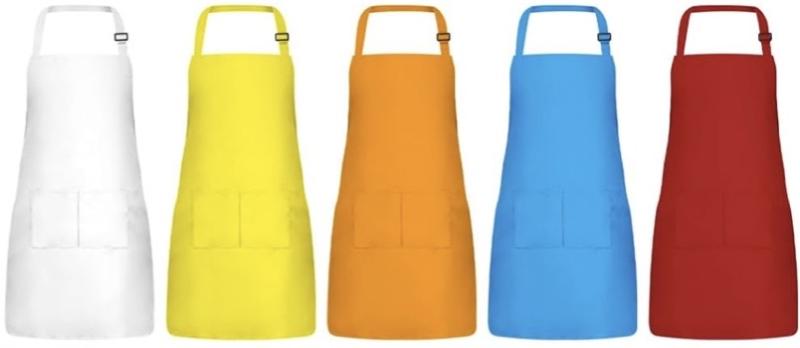 Adult Apron - 27.5 inches wide/31.5 inches long/39.4 inch belt/2 front pockets - ORANGE