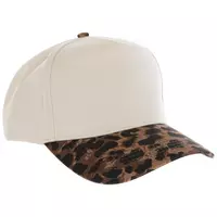 Cream Hat With Leopard Bill - 100% Cotton