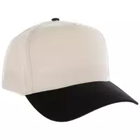 Cream Hat With Black Bill - 100% Cotton