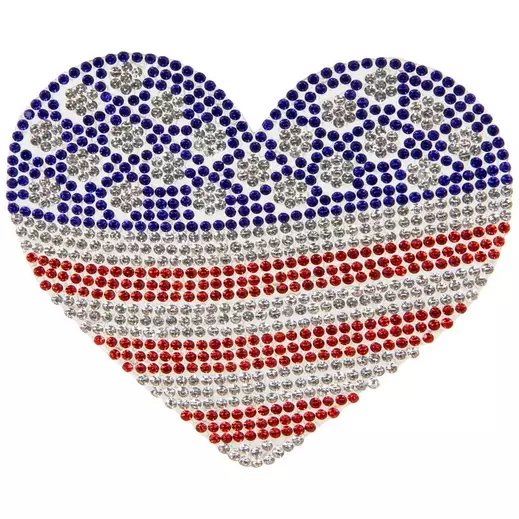 Rhinestone American Heart Patch