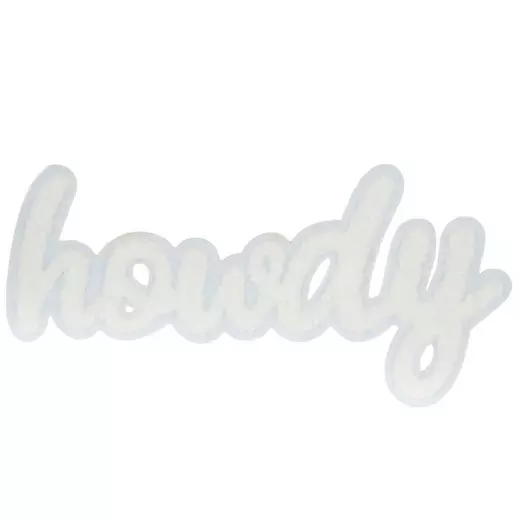 White Howdy Chenile Patch