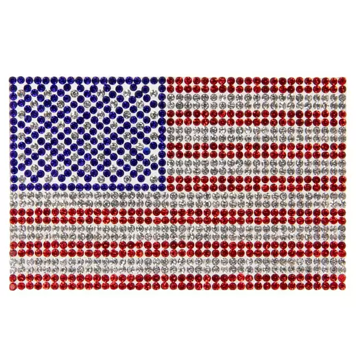 Rhinestone American Flag Patch