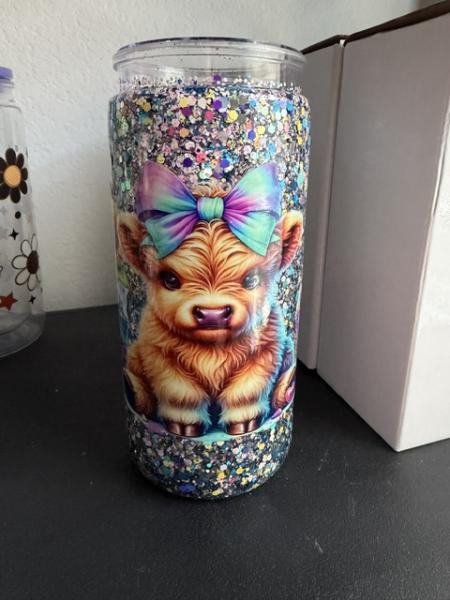 PREMADE 20 oz PLASTIC Snowglobe Tumbler