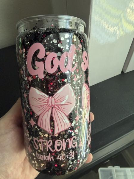 PREMADE 16 oz PLASTIC Snowglobe Tumbler