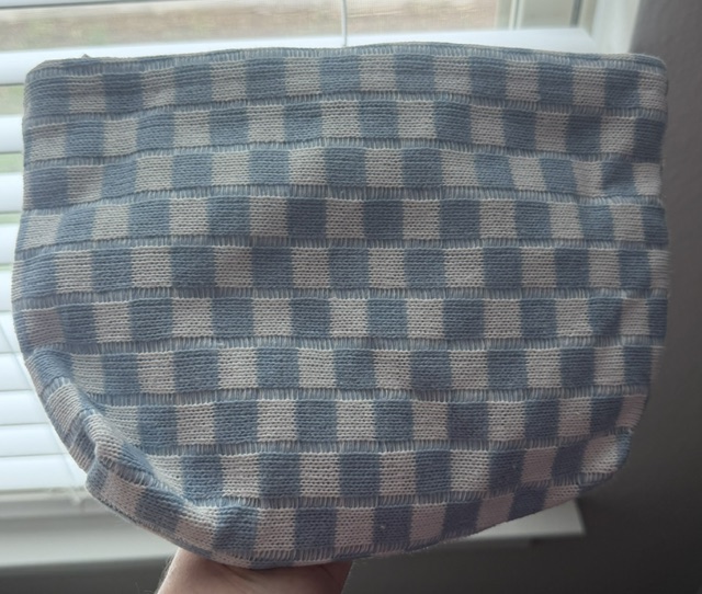 Checkered Cosmetic Bag - UP TO 5 PATCHES - Blue