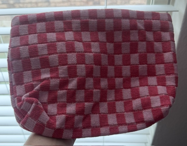 Checkered Cosmetic Bag - UP TO 5 PATCHES - Pink